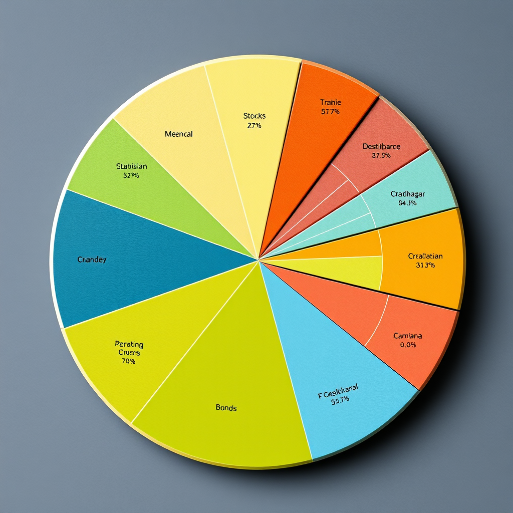 Detailed asset allocation pie chart showing distribution of stocks, ETFs, bonds, and other investments in a Canadian portfolio
