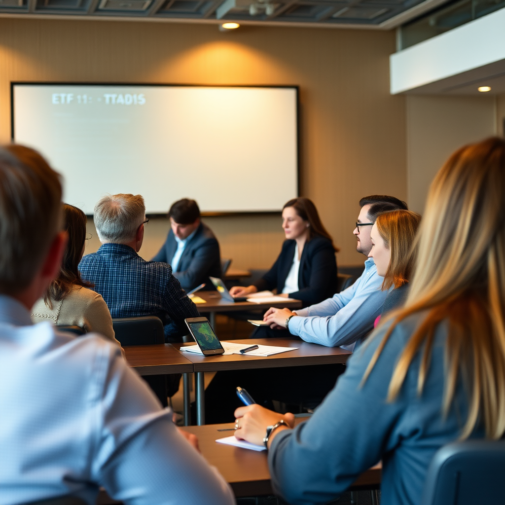 Workshop participants learning about ETF investing strategies for Canadian investors with focus on diversified portfolio building